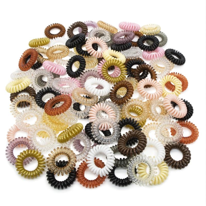 100pcs Coil Wire Hair Tie Minimalist Hair Ring Ponytail Holder