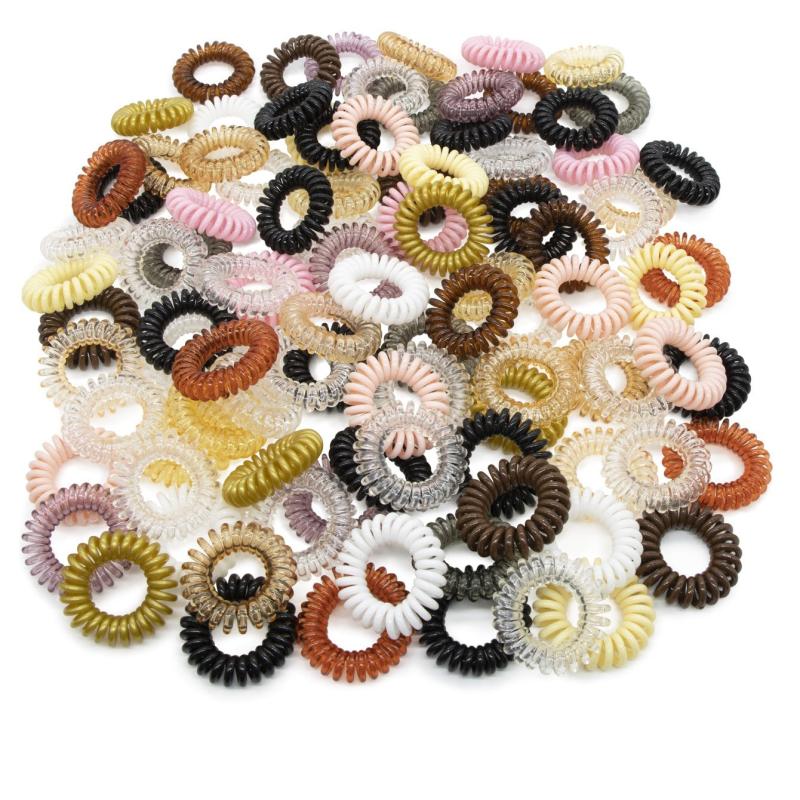 100pcs Coil Wire Hair Tie Minimalist Hair Ring Ponytail Holder