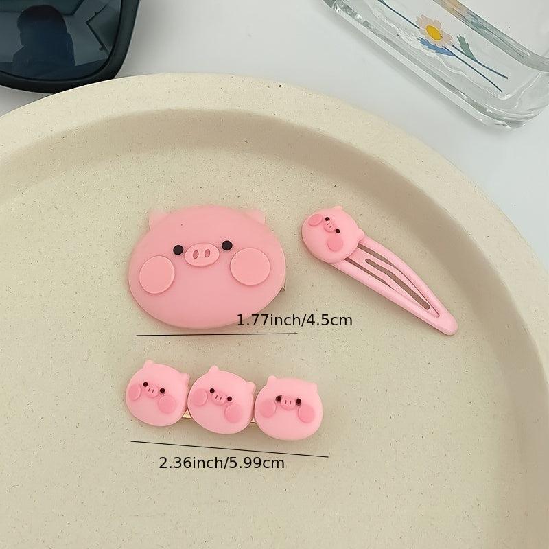 Cartoon Pig Hairpins Creative Girls Hair Accessories