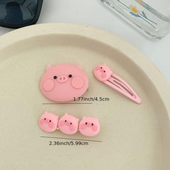 Cartoon Pig Hairpins Creative Girls Hair Accessories