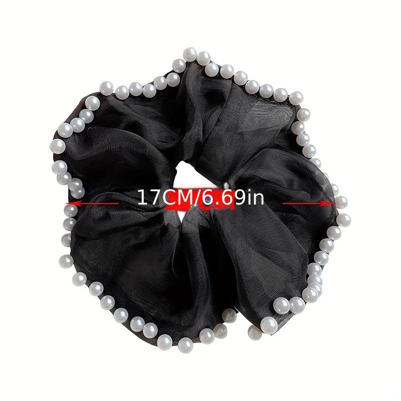 Organza Hair Tie Pearl Hair Rope Ponytail Holder