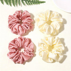 4pcs Satin Scrunchies Hair Tie Soft Hair Rope Bracelet