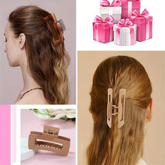 8pcs Large Rectangle Hair Claw Ponytail Holder Hair Accessories