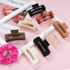 8pcs Large Rectangle Hair Claw Ponytail Holder Hair Accessories