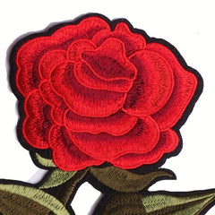 Rose Flower Pattern Embroidery Cloth Patch Iron on Stickers
