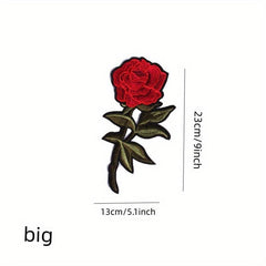 Rose Flower Pattern Embroidery Cloth Patch Iron on Stickers