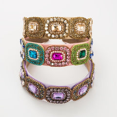 Baroque Rhinestone Headband Hand Sewn Glass Rhinestone Hair Hoop