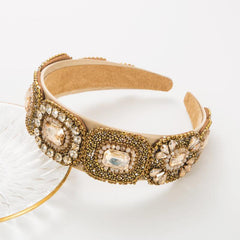 Baroque Rhinestone Headband Hand Sewn Glass Rhinestone Hair Hoop