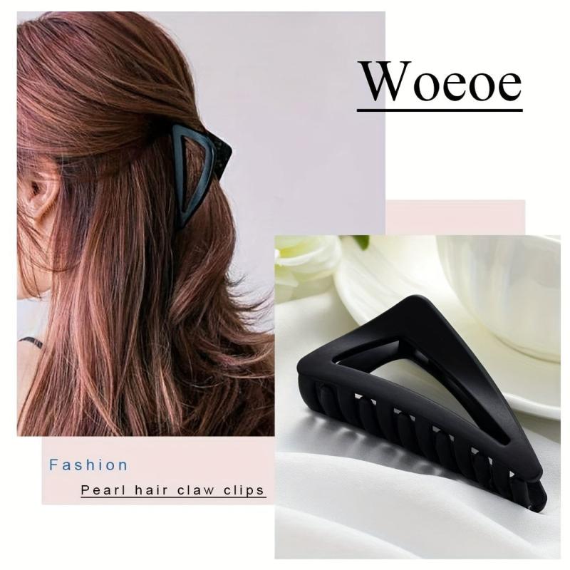 3pcs Triangle Hair Claw Solid Shark Claw Ponytail Holder