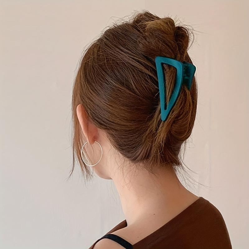 3pcs Triangle Hair Claw Solid Shark Claw Ponytail Holder