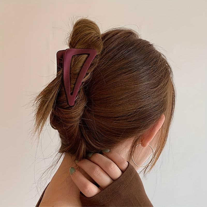 3pcs Triangle Hair Claw Solid Shark Claw Ponytail Holder