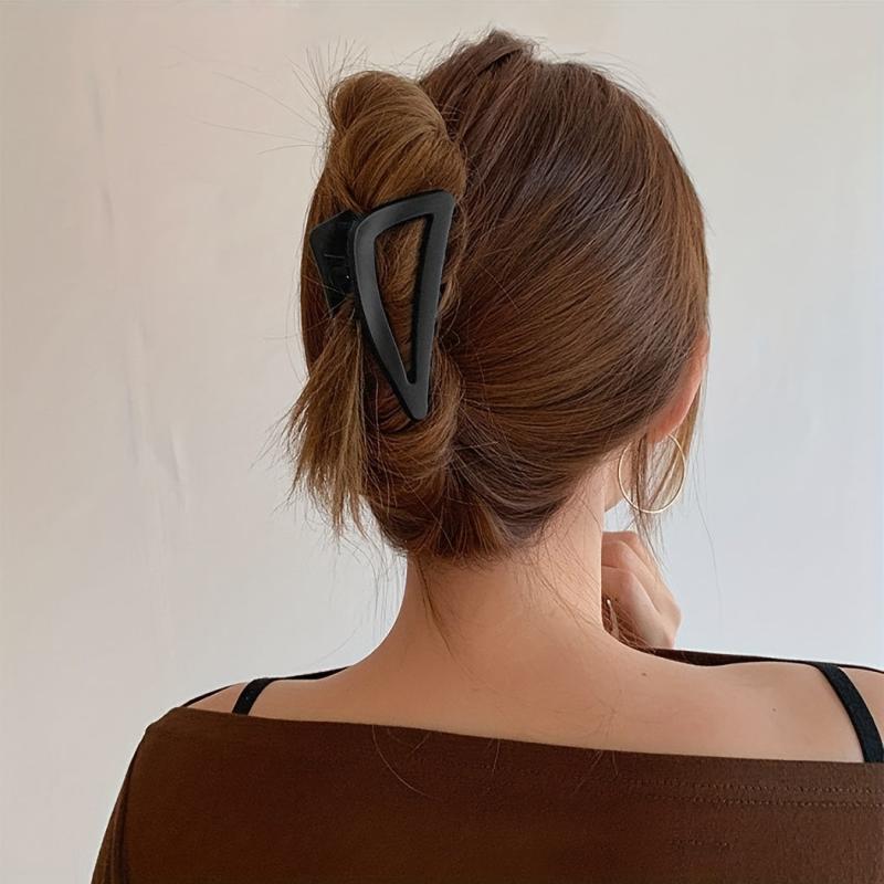 3pcs Triangle Hair Claw Solid Shark Claw Ponytail Holder