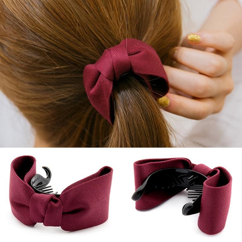 Boho Fabric Bowknot Hair Claw Clip Non Slip Strong Hold Hair Jaw Clip