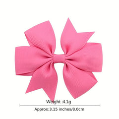20 Pcs Solid Ribbon Bowknot Hair Clips for Baby Girls Hairpin Barrettes