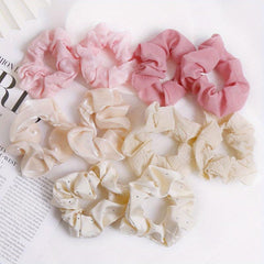 10 Colors Floral Fabric Hair Tie Large Scrunchie Hair Tie