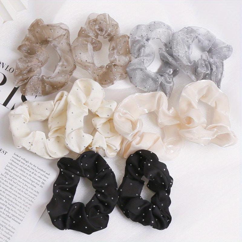 10 Colors Floral Fabric Hair Tie Large Scrunchie Hair Tie