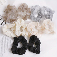 10 Colors Floral Fabric Hair Tie Large Scrunchie Hair Tie