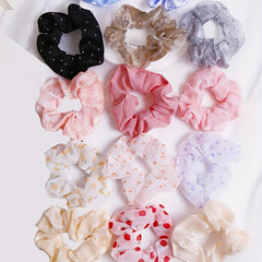 10 Colors Floral Fabric Hair Tie Large Scrunchie Hair Tie