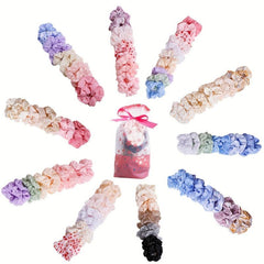 10 Colors Floral Fabric Hair Tie Large Scrunchie Hair Tie