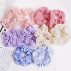 10 Colors Floral Fabric Hair Tie Large Scrunchie Hair Tie