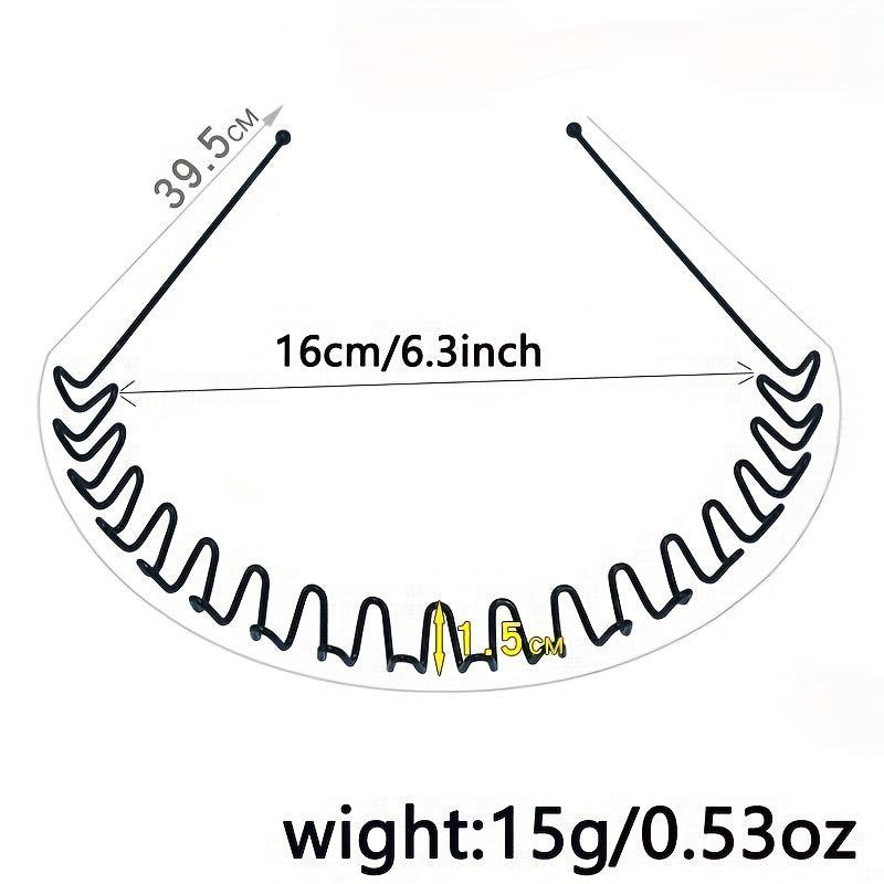 Metal Tooth Headband Wavy Headband Non Slip Headdress Sports Makeup