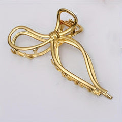 5pcs Metallic Bow Shaped Hair Claw Clip Non-slip Hair Claw for Thick Thin Hair