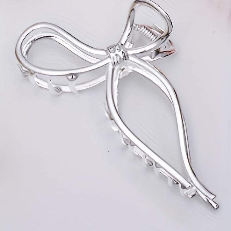 5pcs Metallic Bow Shaped Hair Claw Clip Non-slip Hair Claw for Thick Thin Hair