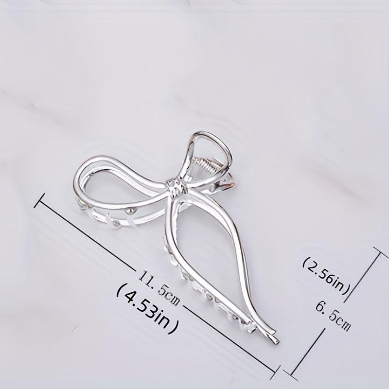 5pcs Metallic Bow Shaped Hair Claw Clip Non-slip Hair Claw for Thick Thin Hair