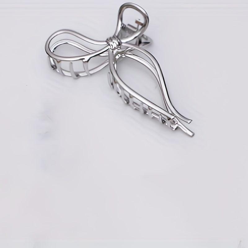 5pcs Metallic Bow Shaped Hair Claw Clip Non-slip Hair Claw for Thick Thin Hair