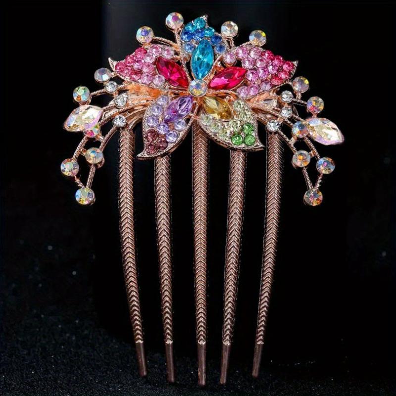 Rhinestone Flower Hair Combs for Mother's Birthday