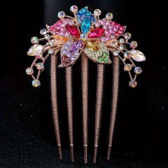 Rhinestone Flower Hair Combs for Mother's Birthday