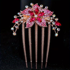 Rhinestone Flower Hair Combs for Mother's Birthday