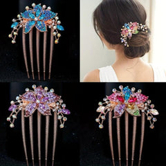 Rhinestone Flower Hair Combs for Mother's Birthday