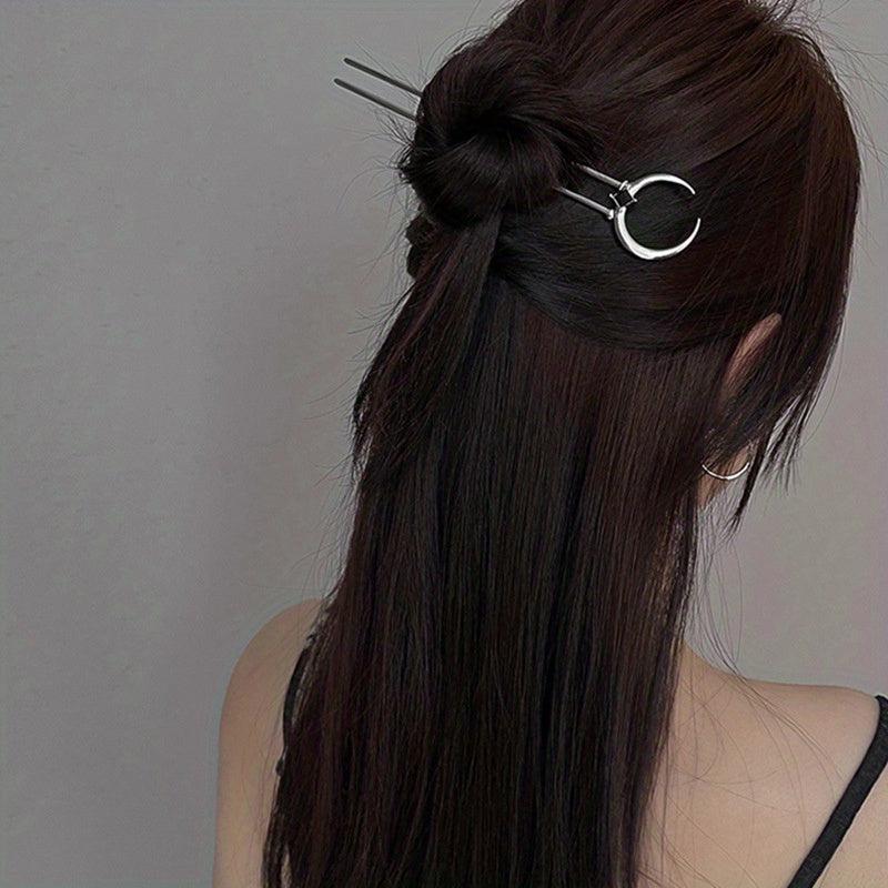 Chinese Style Meniscus Hairpin Bun Headdress Hair Accessories