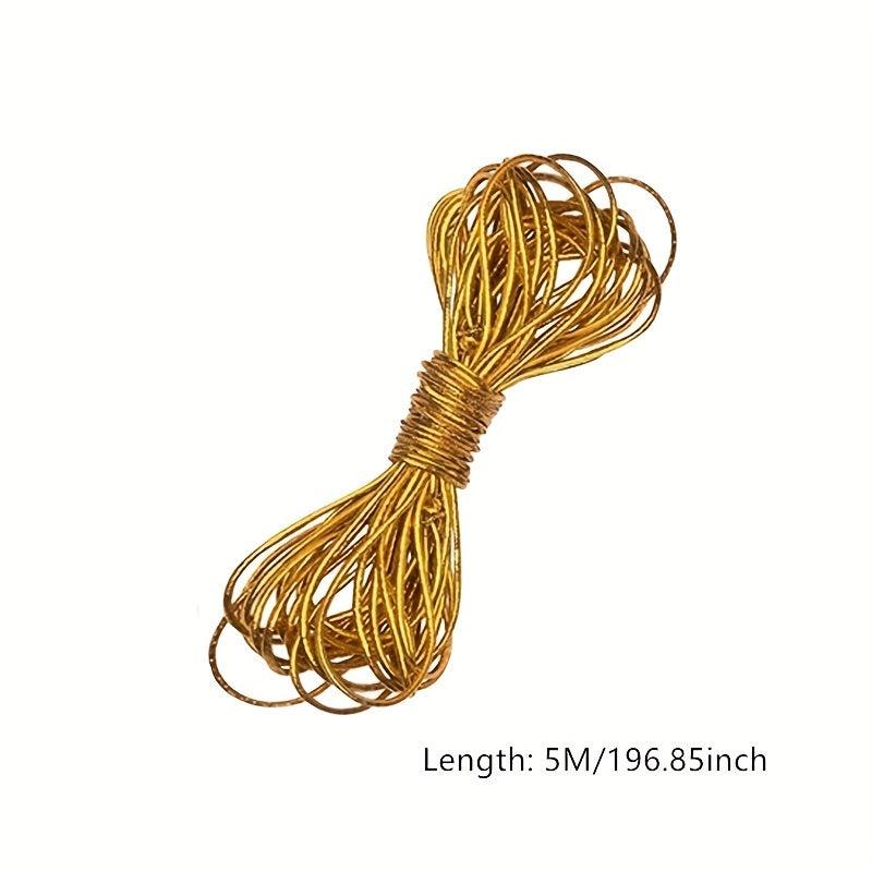 5M 196' Braids Hair Elastic Rope Dreadlock Braiding Rope Metallic Tinsel