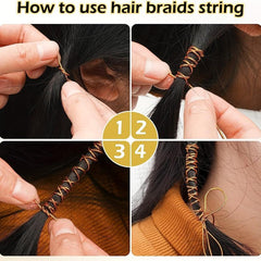 5M 196' Braids Hair Elastic Rope Dreadlock Braiding Rope Metallic Tinsel