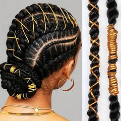 5M 196' Braids Hair Elastic Rope Dreadlock Braiding Rope Metallic Tinsel