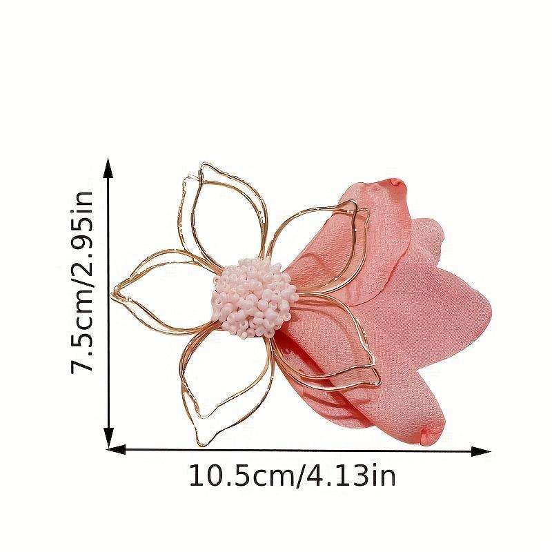 Flowers Hair Claw Clips Fabric Hair Barrettes For Women And Girls
