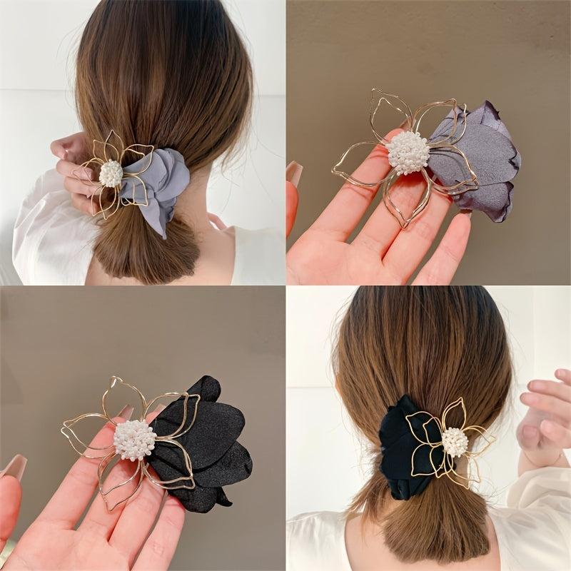 Flowers Hair Claw Clips Fabric Hair Barrettes For Women And Girls