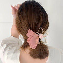 Flowers Hair Claw Clips Fabric Hair Barrettes For Women And Girls