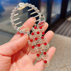 Peacock Rhinestone Hair Clip Ponytail Buckle Head Hair Claw