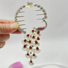 Peacock Rhinestone Hair Clip Ponytail Buckle Head Hair Claw