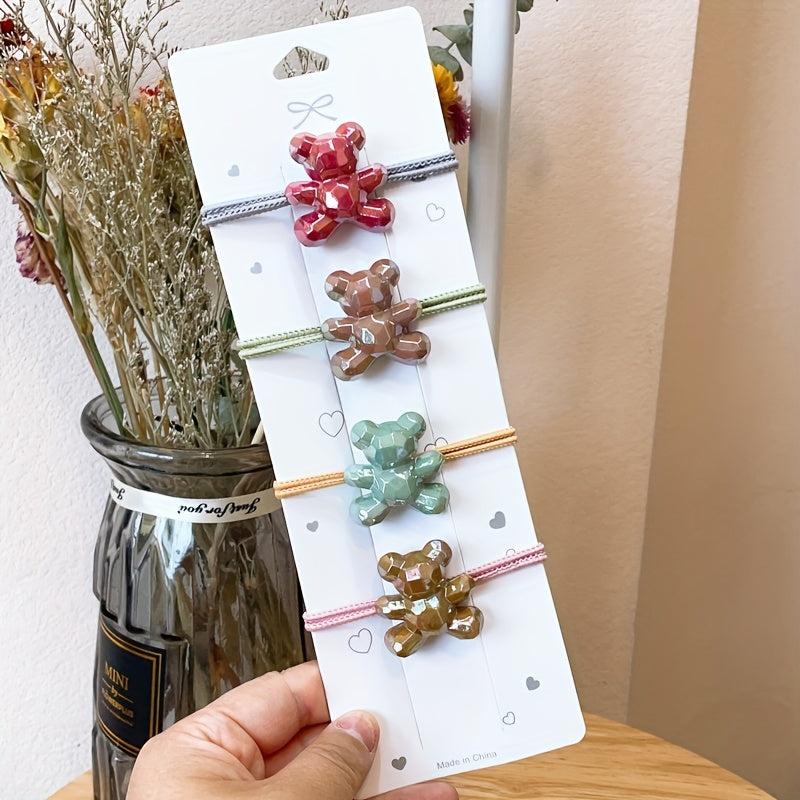Bear Hair Ties Rubber Bands Girl Party Decorations