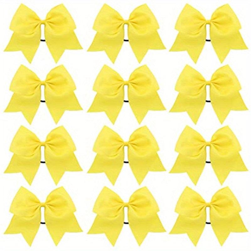 12 Pcs Large Hair Bow Accessories for Girls Ponytail Holder