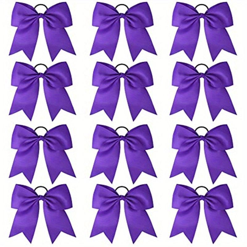 12 Pcs Large Hair Bow Accessories for Girls Ponytail Holder
