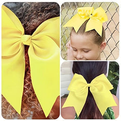 12 Pcs Large Hair Bow Accessories for Girls Ponytail Holder