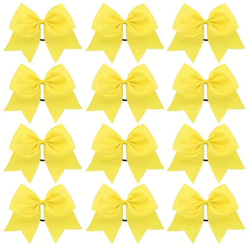 12 Pcs Large Hair Bow Accessories for Girls Ponytail Holder