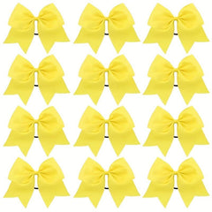 12 Pcs Large Hair Bow Accessories for Girls Ponytail Holder