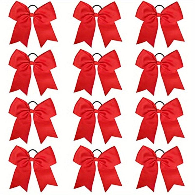 12 Pcs Large Hair Bow Accessories for Girls Ponytail Holder
