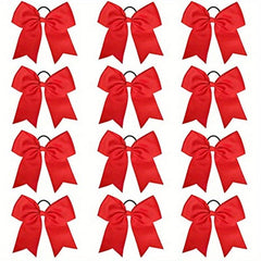 12 Pcs Large Hair Bow Accessories for Girls Ponytail Holder